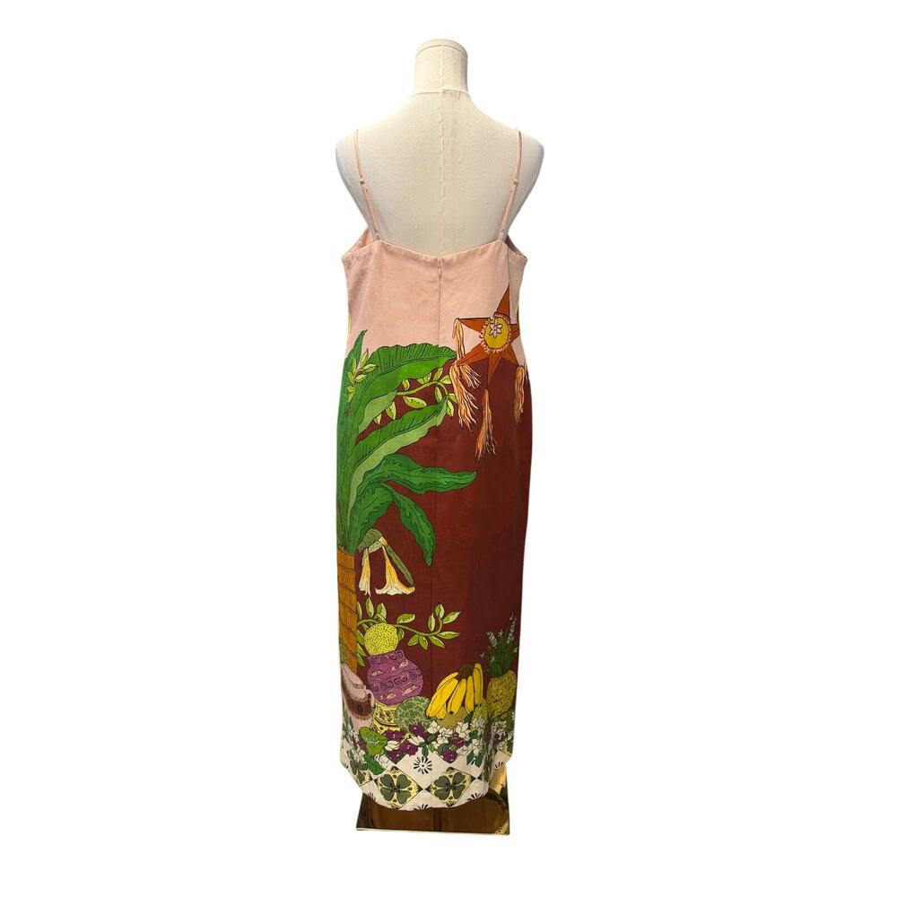 Alemais Multicolor Sun & Leopard Slip Dress (White, Green, Burgundy, Yellow) - Picture 7 of 9